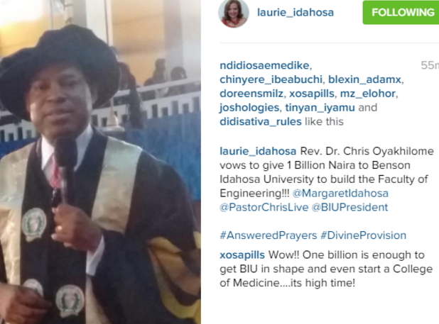 pastor chris 1 billion donation