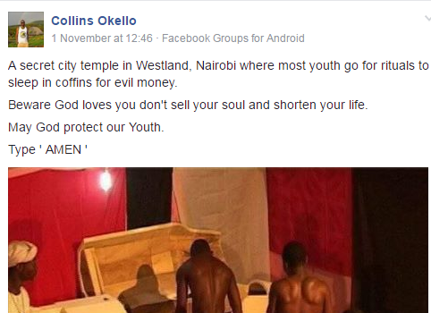 Photos: Young Kenyan Men Now Sleep Inside Coffin For Money Rituals (Must See)